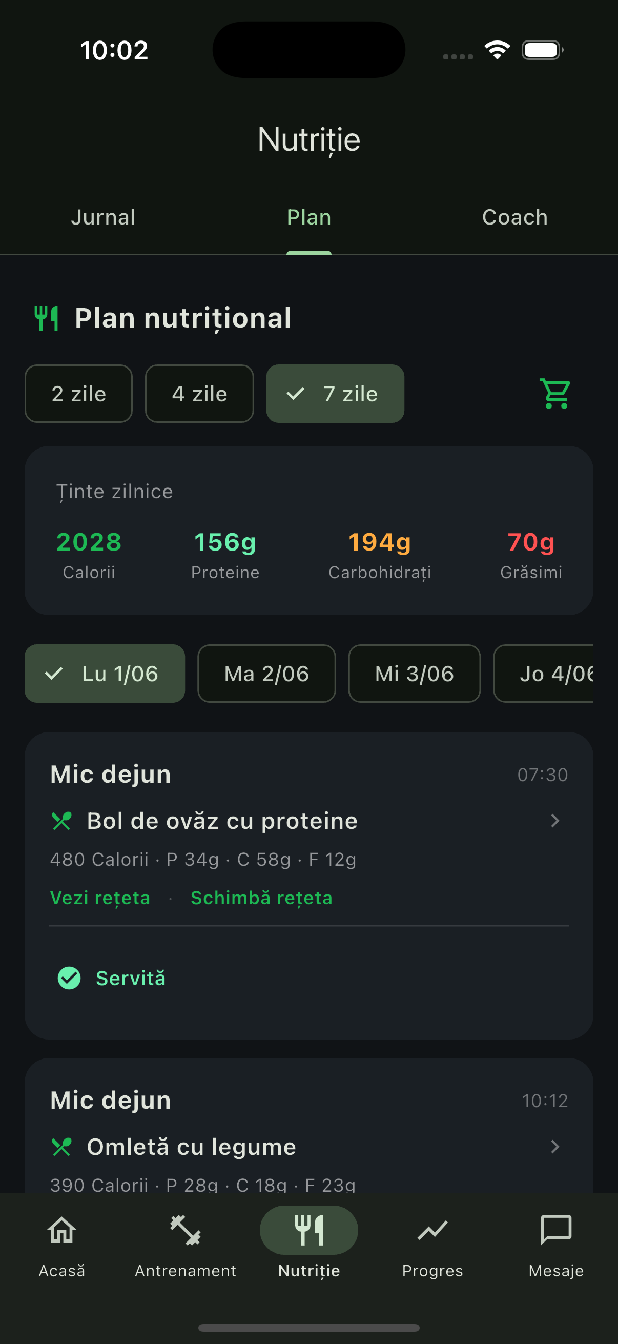 Meal plan — Trainzy